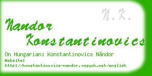 nandor konstantinovics business card